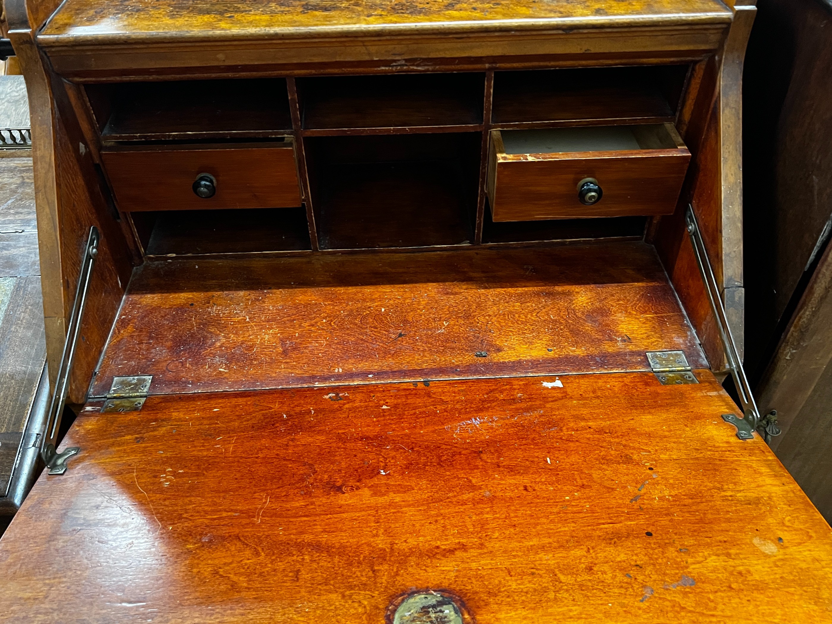 An early 20th century French mahogany lady's bureau, width 67cm, depth 43cm, height 120cm
